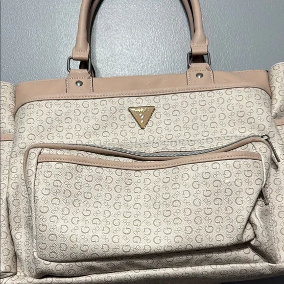 Guess Cream and Pink Women's Bag - Picture 5 of 8
